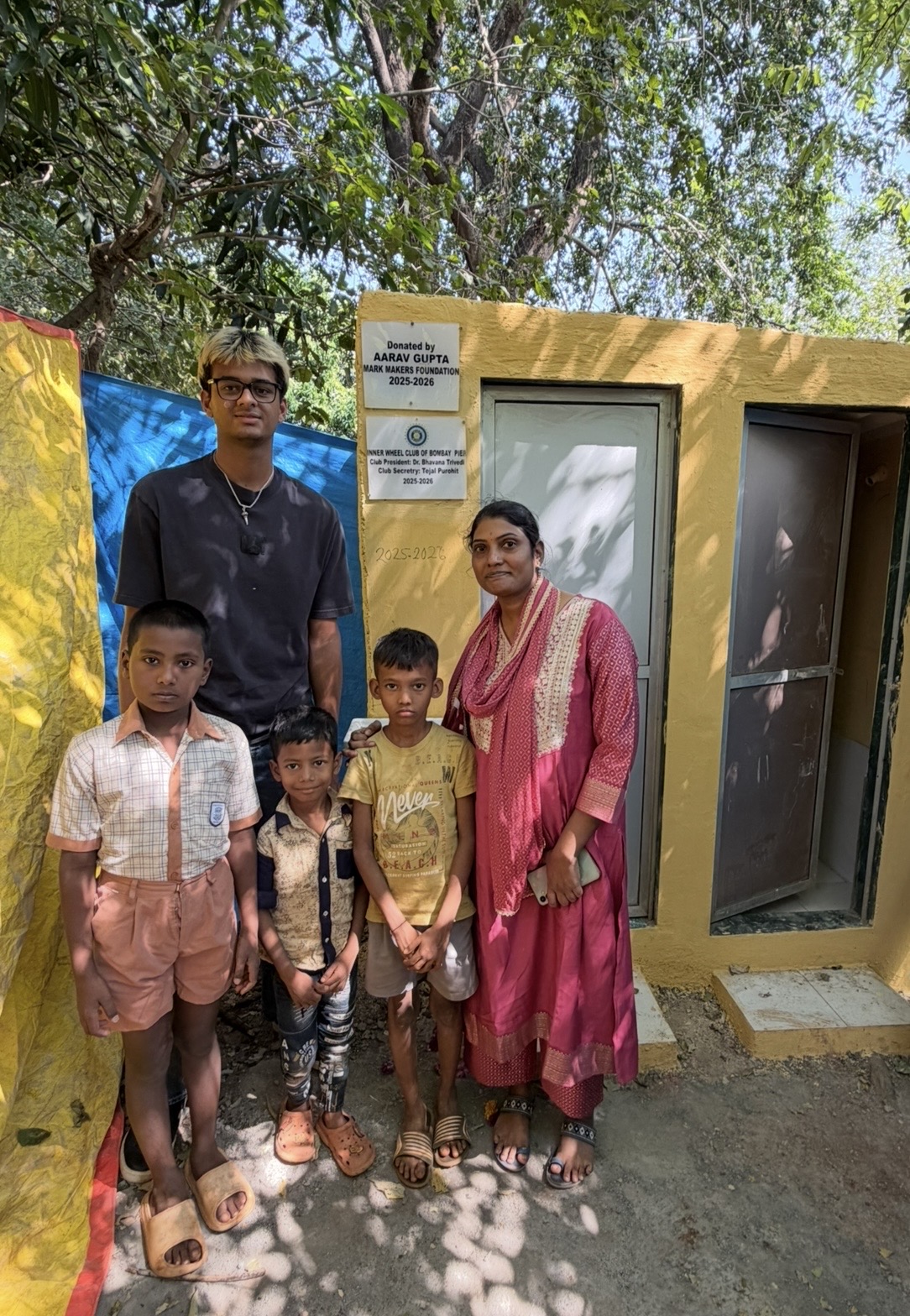 Newly built toilet — donated by Mark Makers Foundation